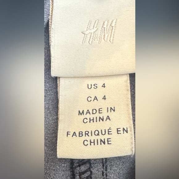 Y2K H&M Black Faux Leather Pants High Waist Wide-Leg Palazzo Women's Size 4 - Picture 8 of 10